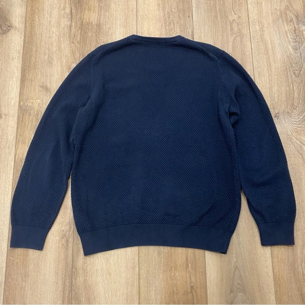 🌟J. LINDEBERG🌟MENS DEXTER CIRCLE STRUCTURE COTTON SWEATER NAVY SZ L